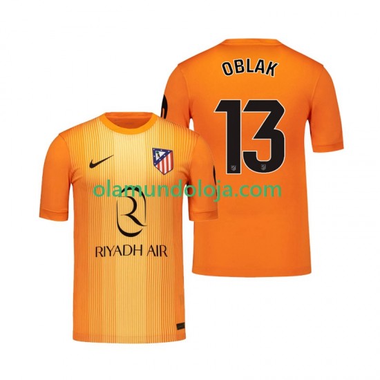 Camisola Atlético Madrid Jan Oblak 13 Guarda-redes Homem Equipamento Terceiro 2025-2026 Manga Curta